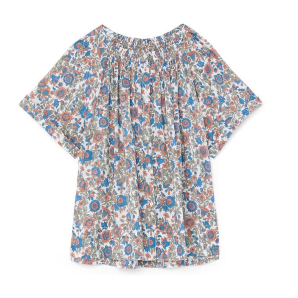 MIRTH Blooming Bougainvillea Floral Handmade Cotton Top Blouse GOOP L NWOT $238